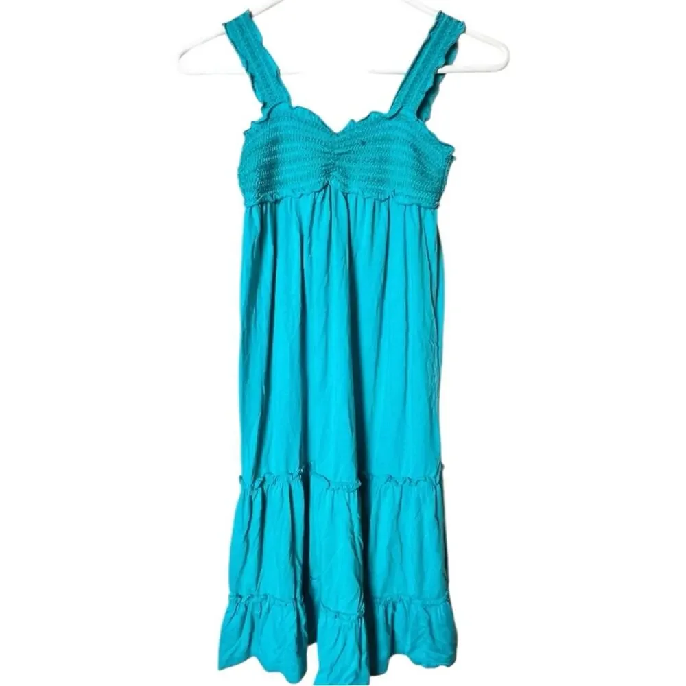 Gap KidsTurquoise Blue Summer Dress With Elastic Stretchy Strap Sz M (8)
